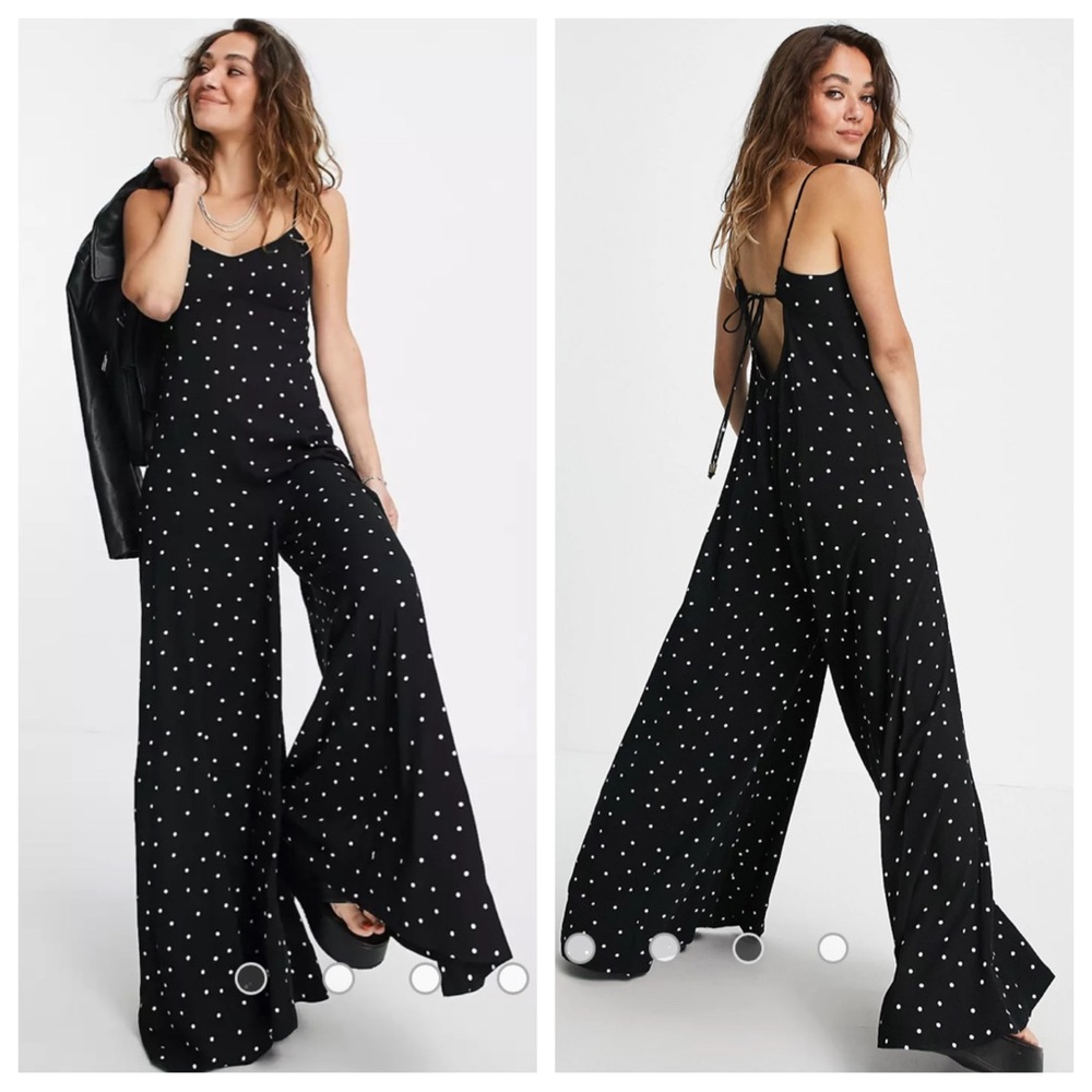 Free People Summer Jamboree Cami Jumpsuit Scattered Spot Print S